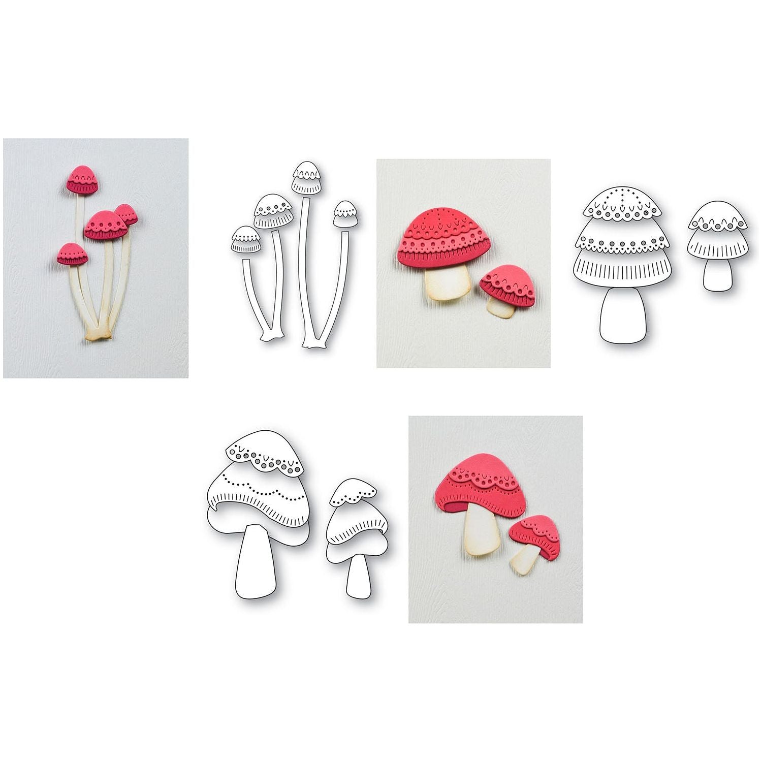 Poppy Stamps Nordic Mushrooms Die Bundle parts