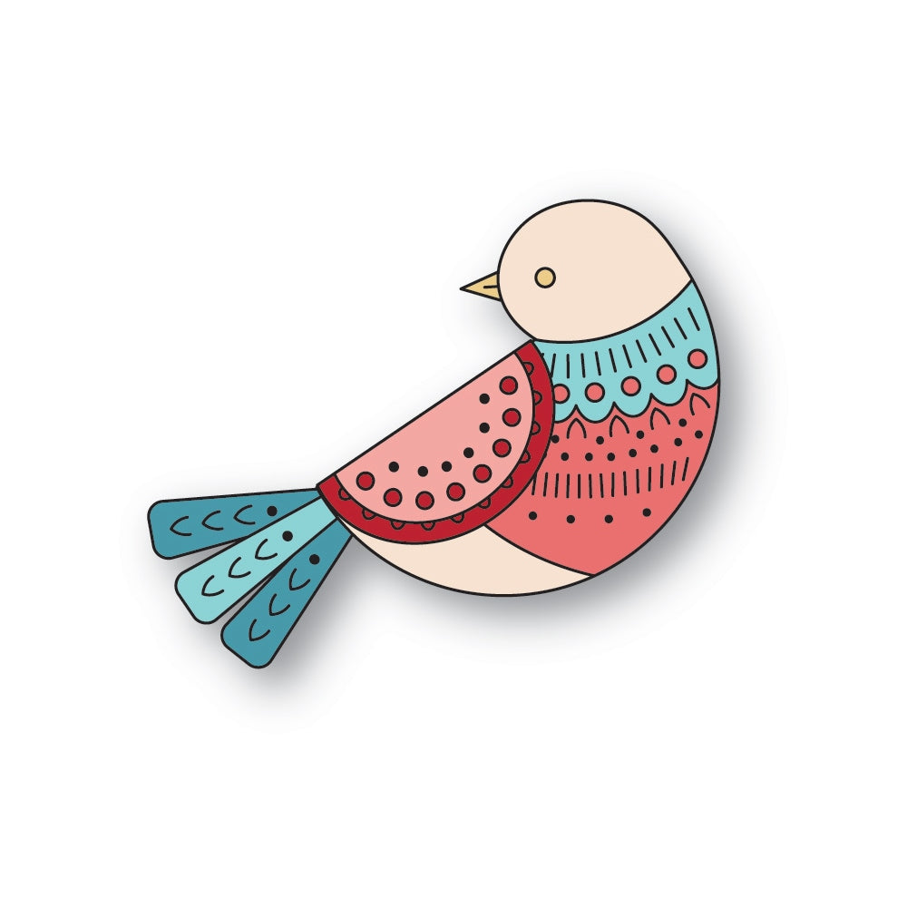 Poppy Stamps Nordic Nestled Bird Dies 2765