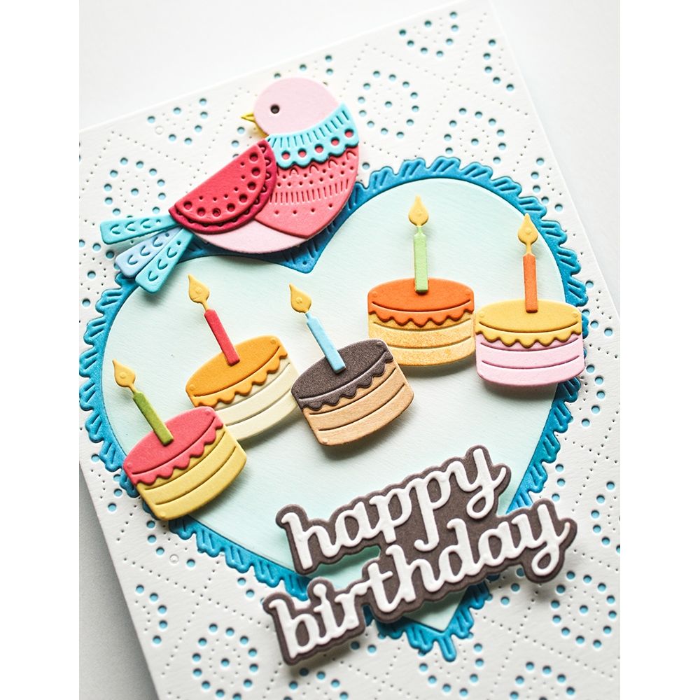 Poppy Stamps Nordic Nestled Bird Dies 2765 happy birthday