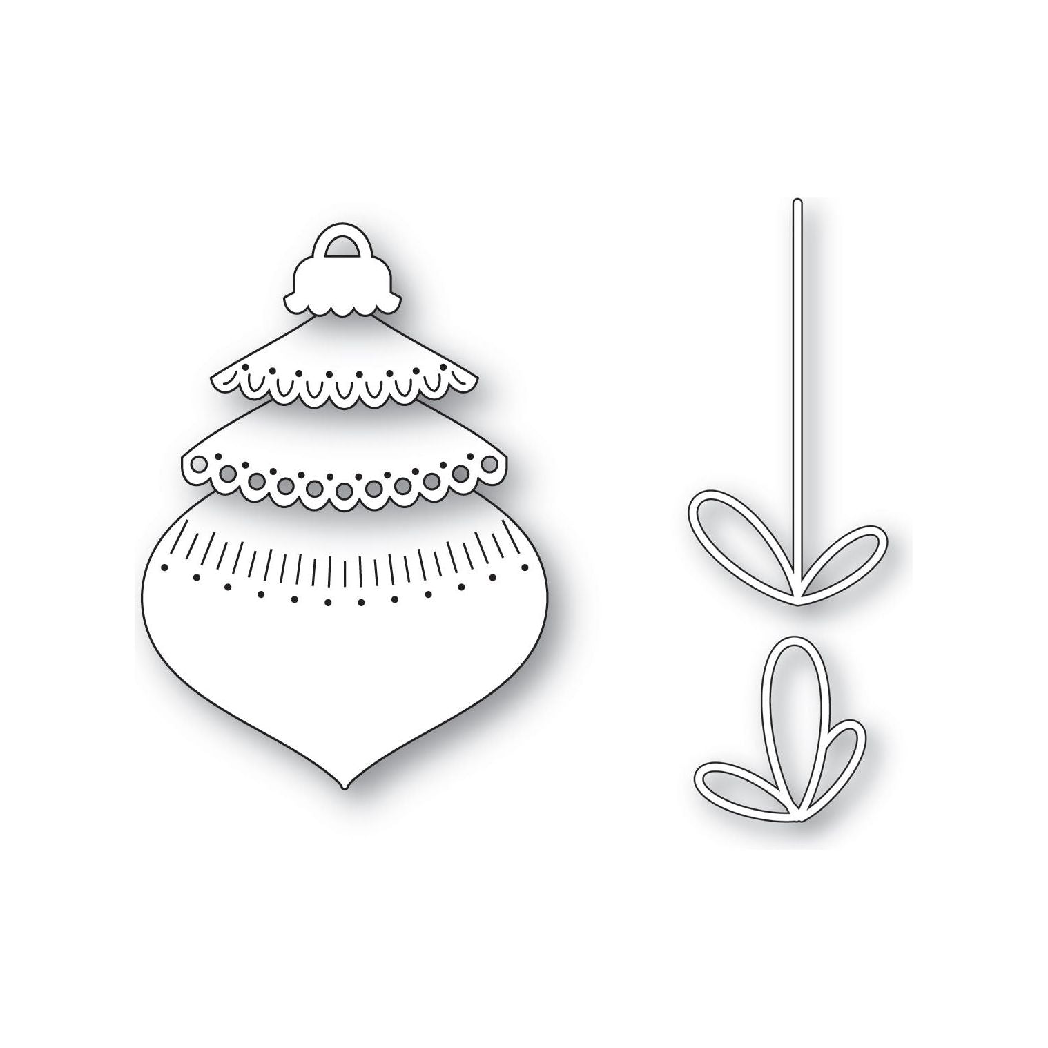 Poppy Stamps Nordic Ornament and Bow Dies Bundle line art