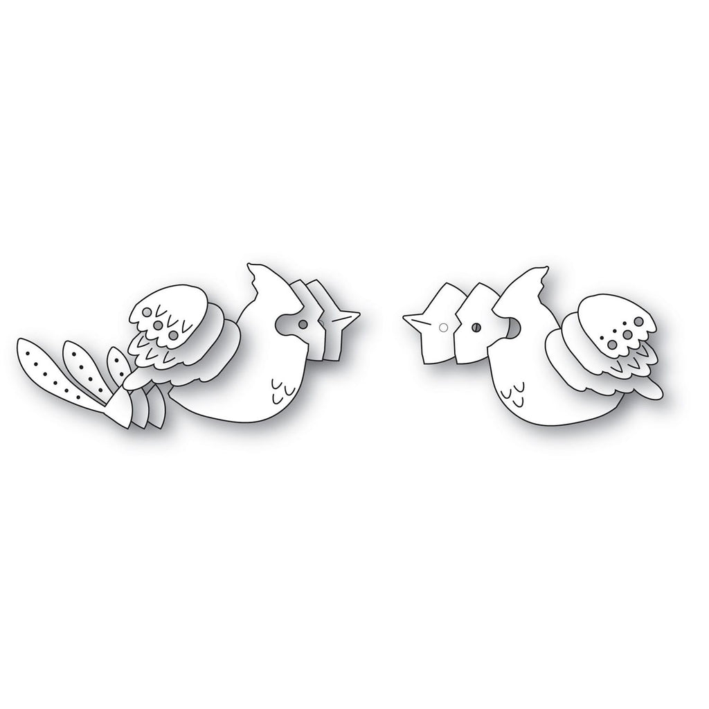 Poppy Stamps Nordic Perched and Resting Cardinals Die Bundle pieces