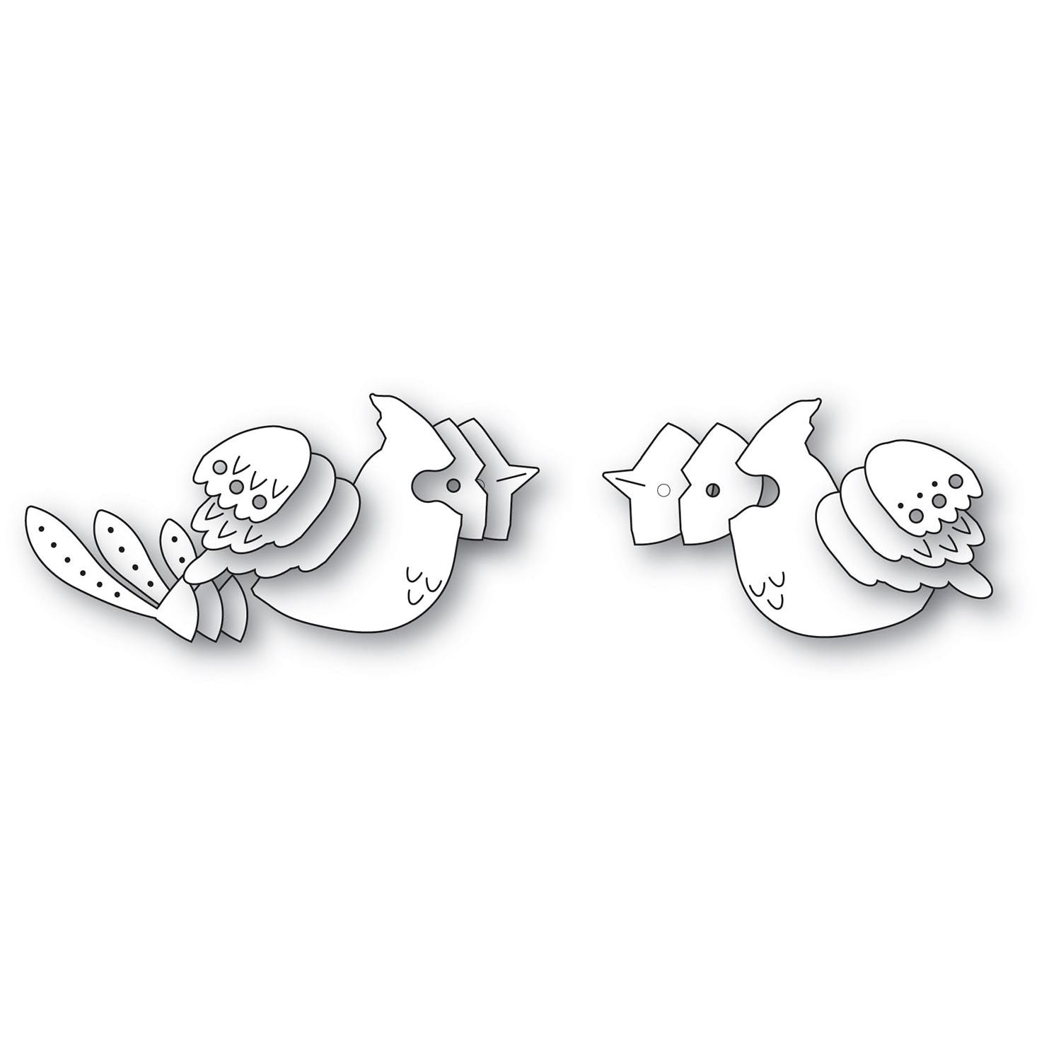 Poppy Stamps Nordic Perched and Resting Cardinals Die Bundle pieces