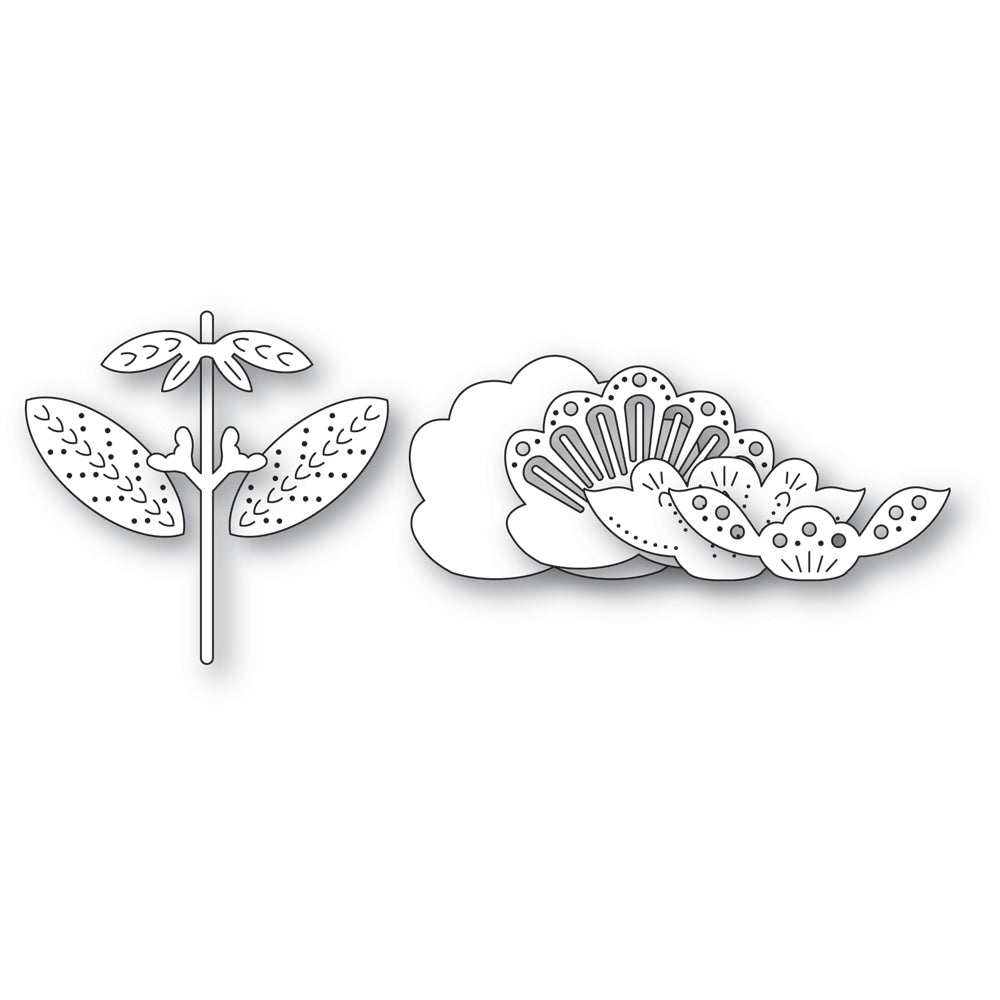 Poppy Stamps Nordic Petalglow Flower Dies 2778 outline