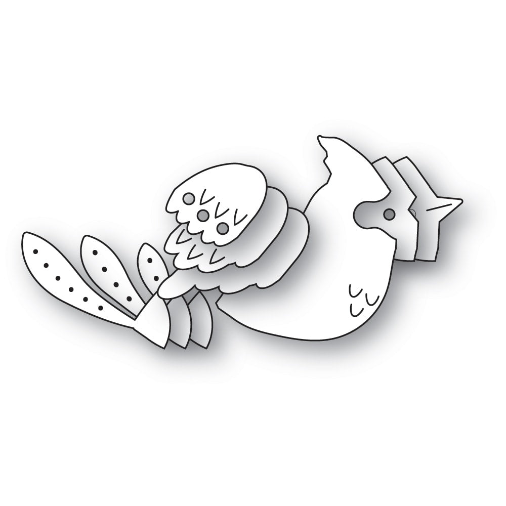 Poppy Stamps Nordic Resting Cardinal Dies 2754 layer