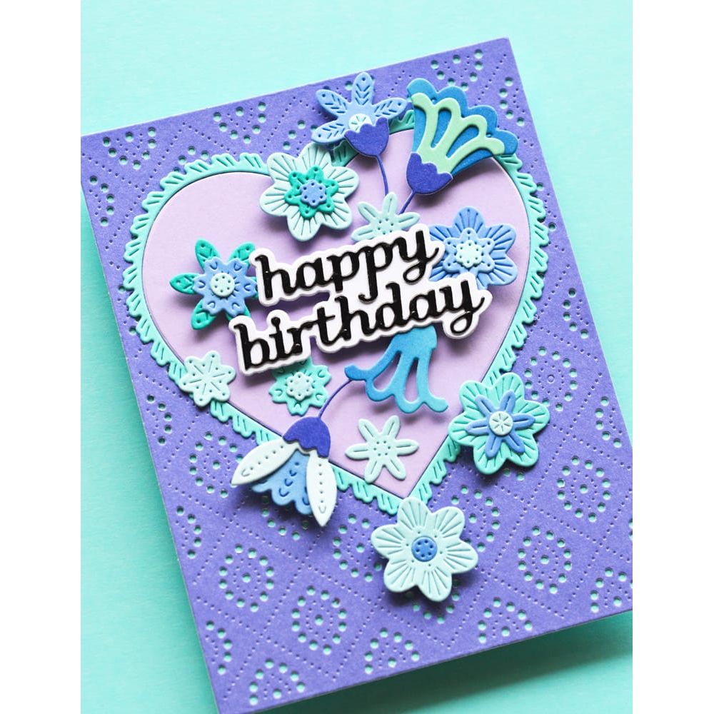 Poppy Stamps Nordic Scatter Flowers Dies 2773 happy birthday