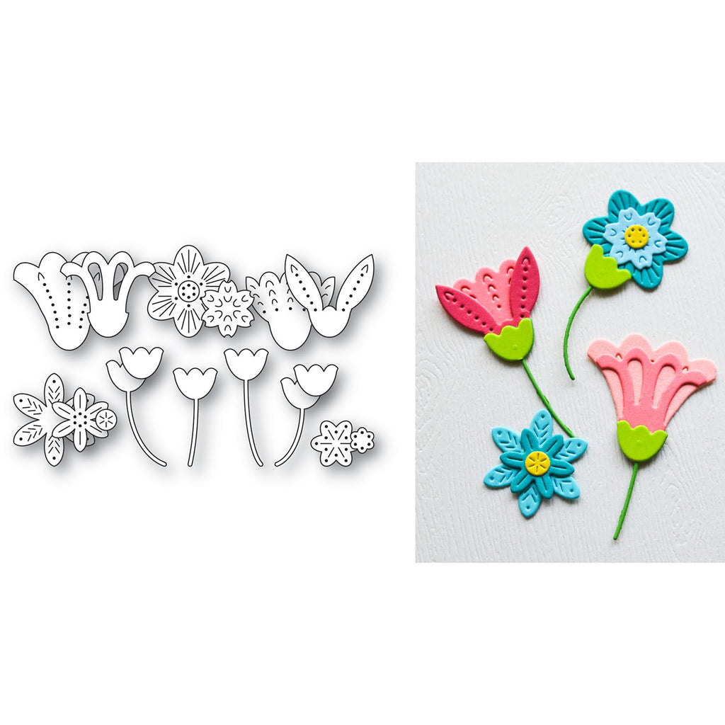 Poppy Stamps Nordic Scatter Flowers Dies 2773 outline
