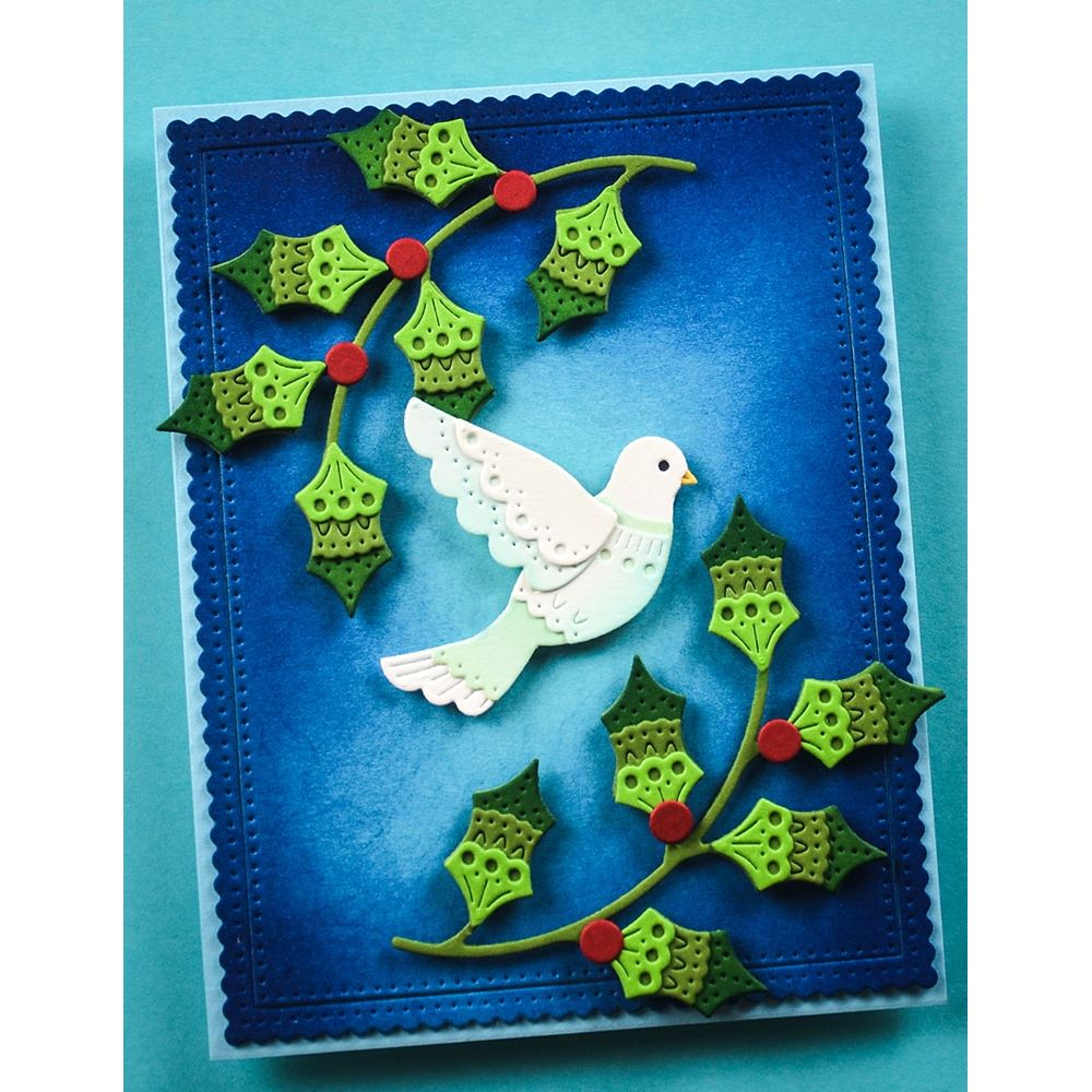 Poppy Stamps Nordic Serene Dove Dies 2747 branches