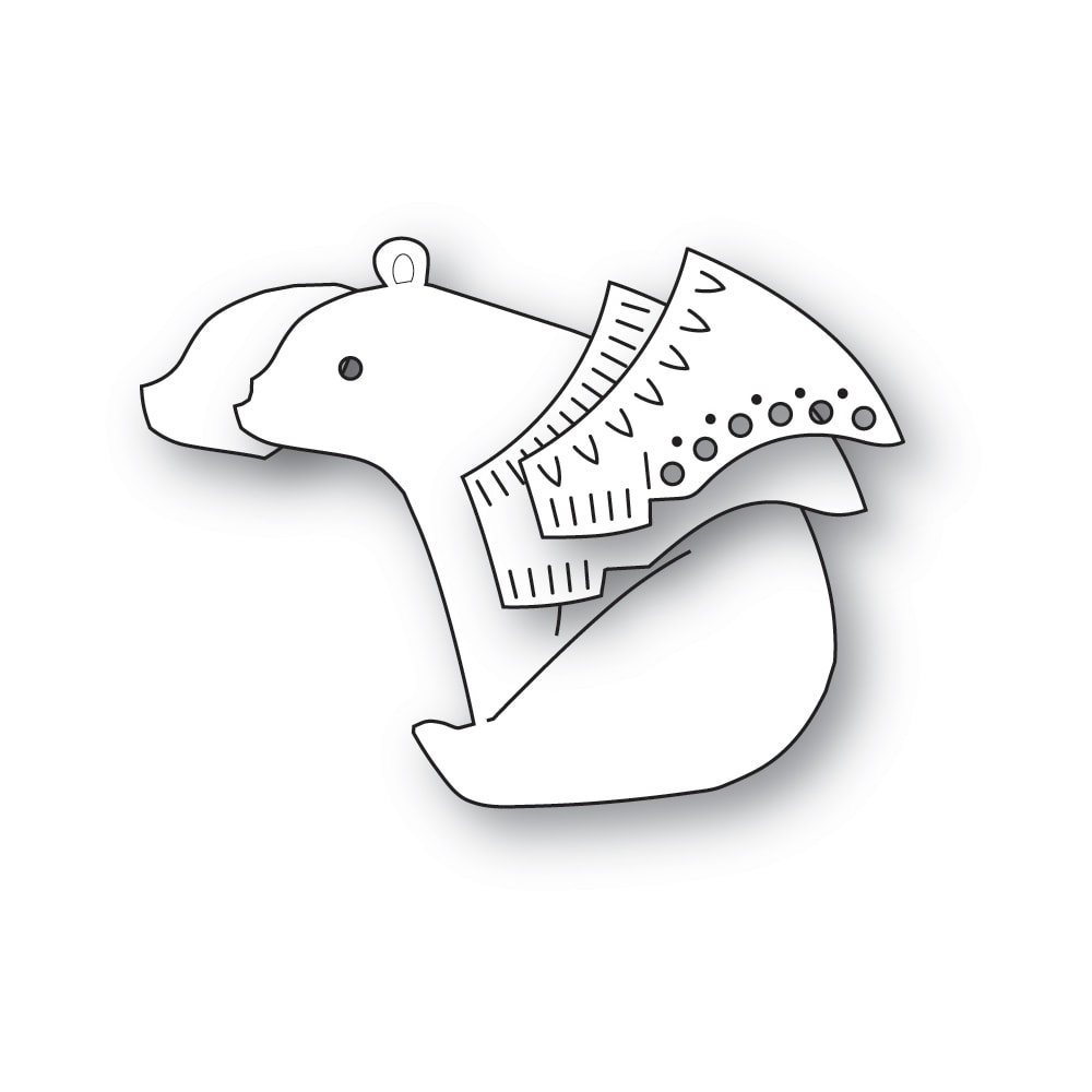 Poppy Stamps Nordic Sitting Bear Dies 2758 layer