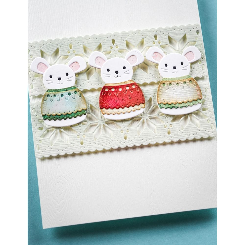 Poppy Stamps Nordic Snowflake Border Dies 2739 mice
