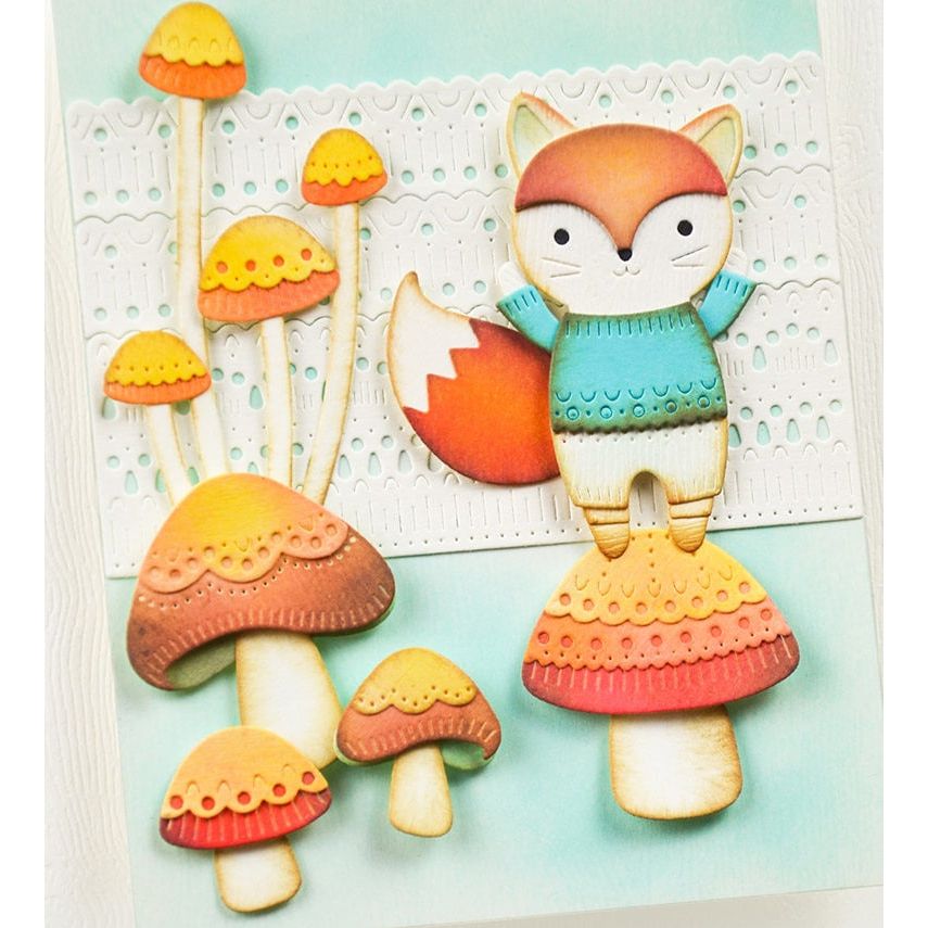 Poppy Stamps Nordic Swirl Mushrooms Dies 2720 mushroom