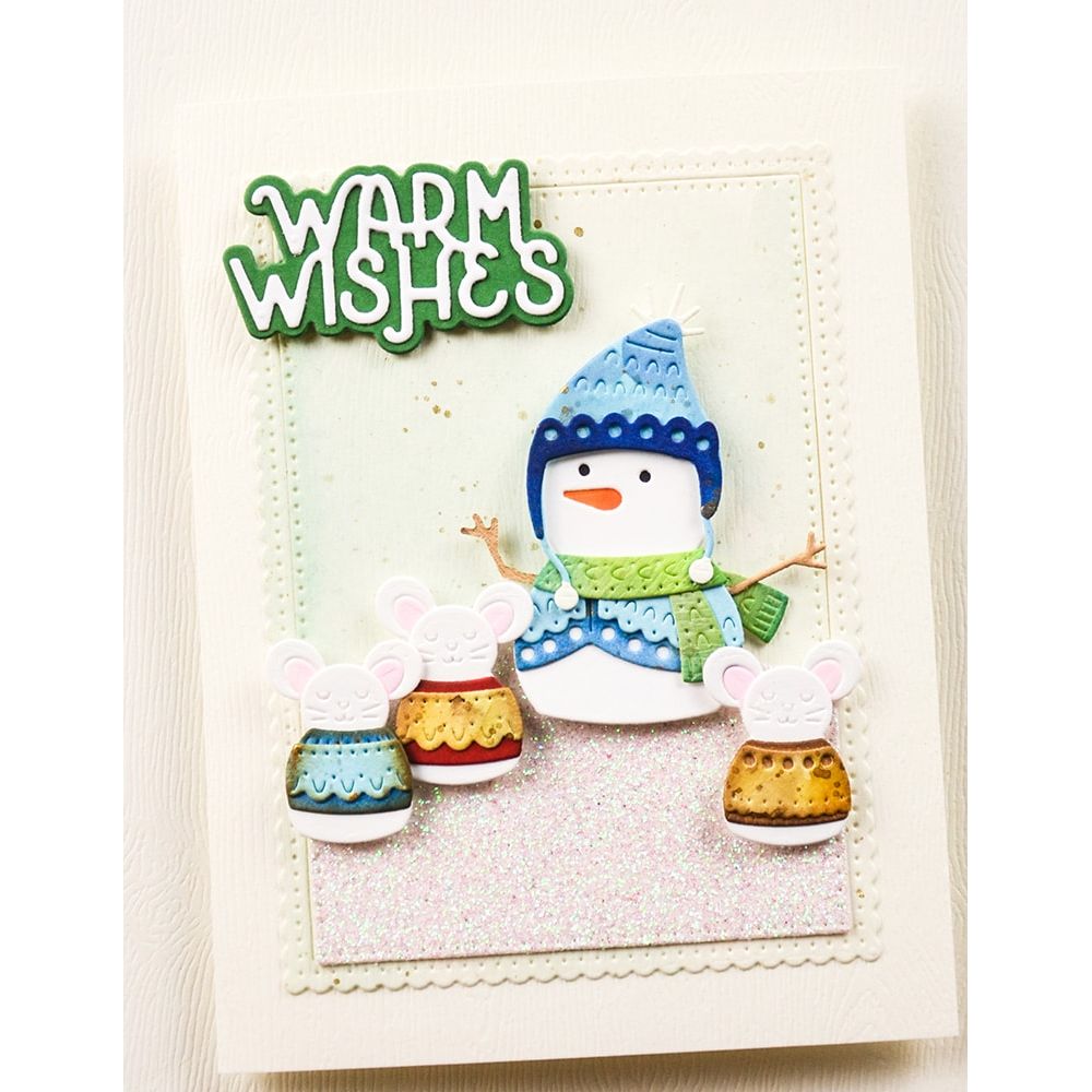 Poppy Stamps Nordic Tiny Mouse Dies 2744 snowman