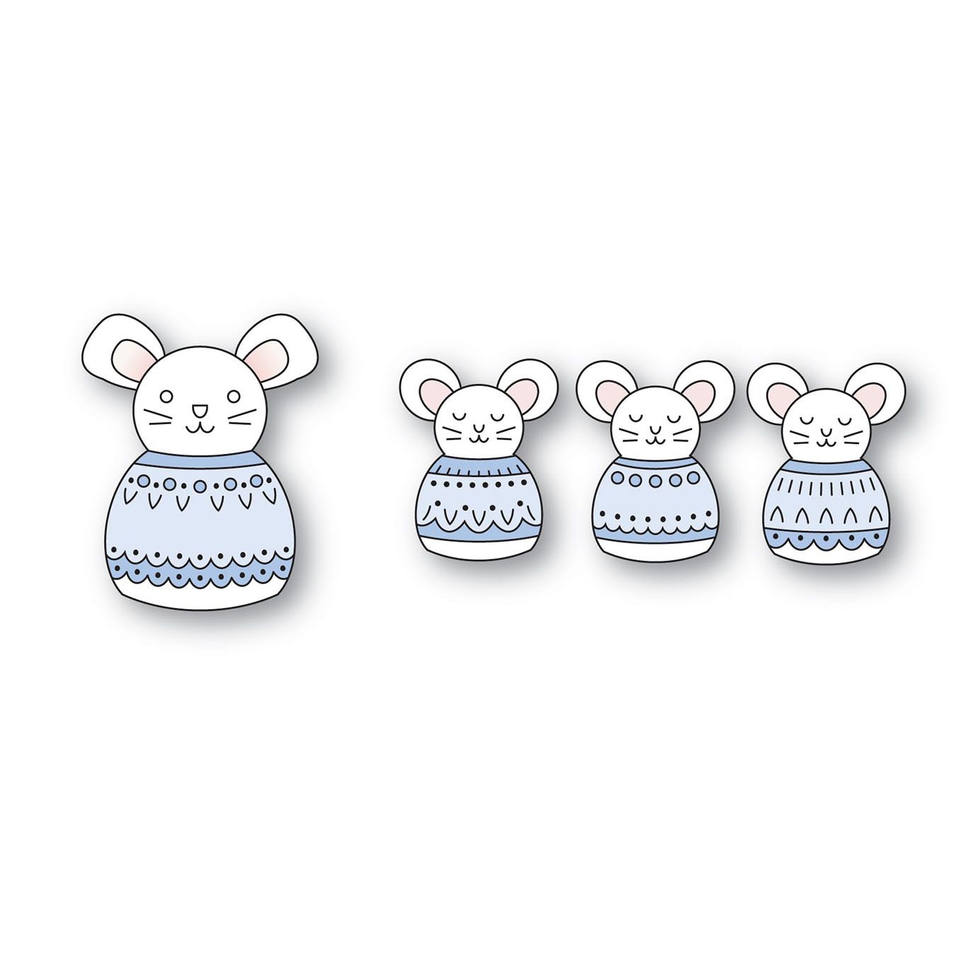 Poppy Stamps Nordic Tiny and Merry Mouse Die Bundle