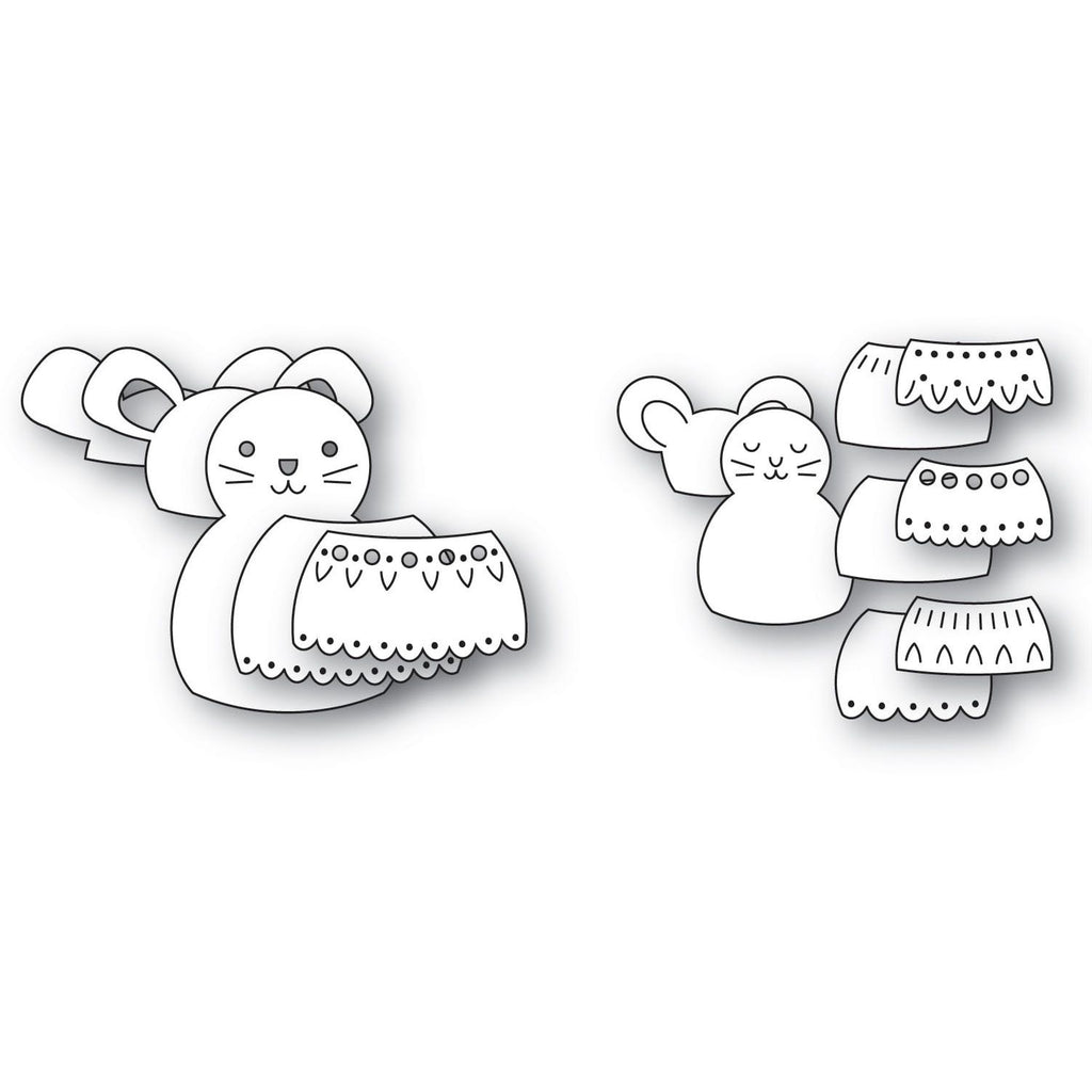 Poppy Stamps Nordic Tiny and Merry Mouse Die Bundle layers