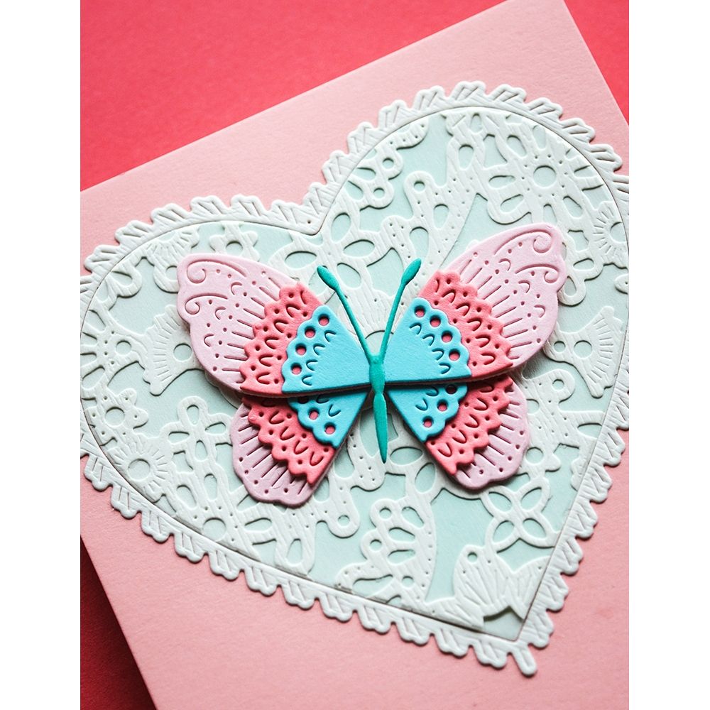 Poppy Stamps Nordic Whisper Butterfly Dies 2779 heart