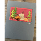 Poppy Stamps Pumpkin Patch Dies 2787 red square pumpkins by trees