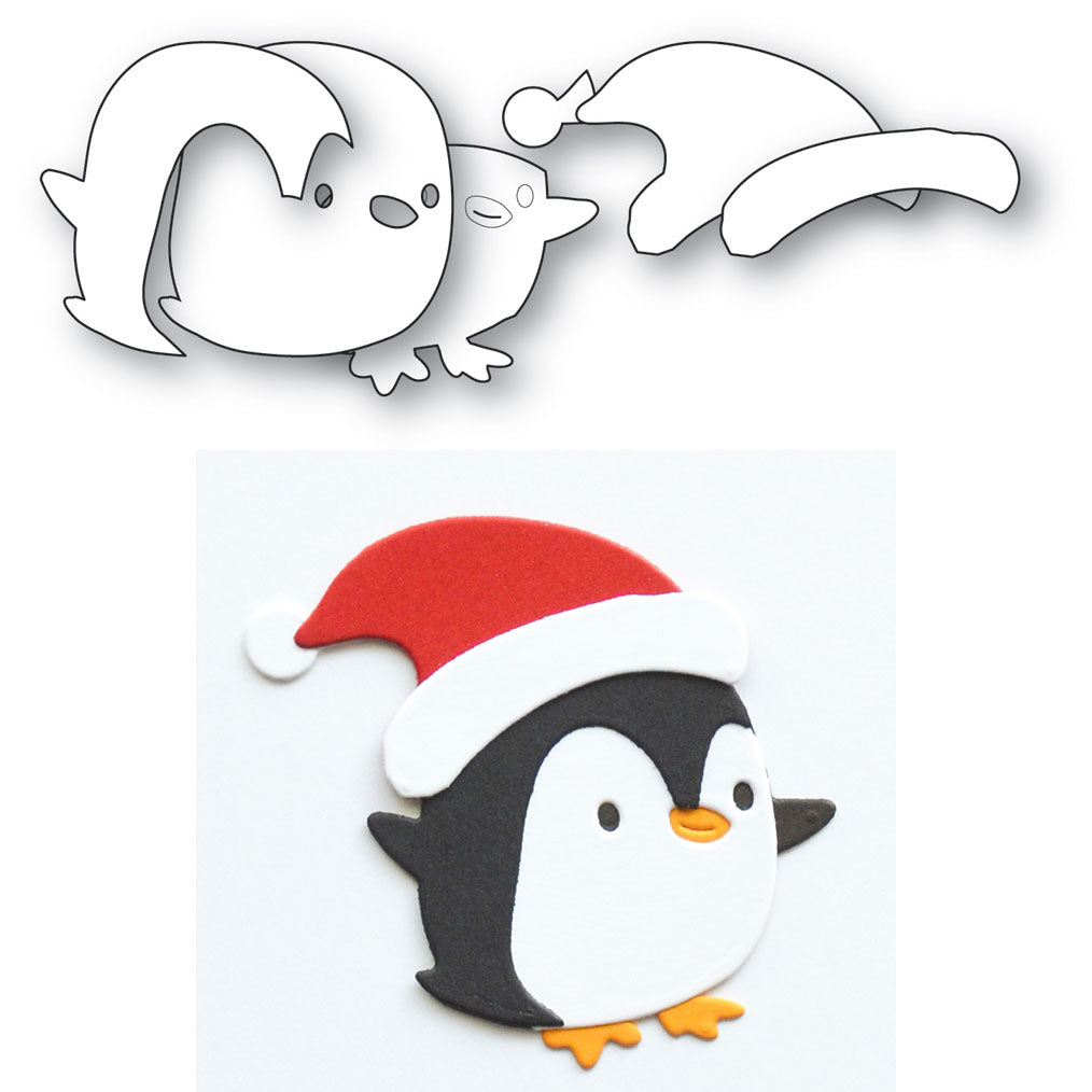 Poppy Stamps Santa Penguin Dies 2797 contents inside package