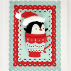 Poppy Stamps Santa Penguin Dies 2797 fun frames card
