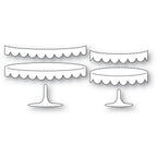 Poppy Stamps Scalloped Dessert Stands Dies 2674 line art