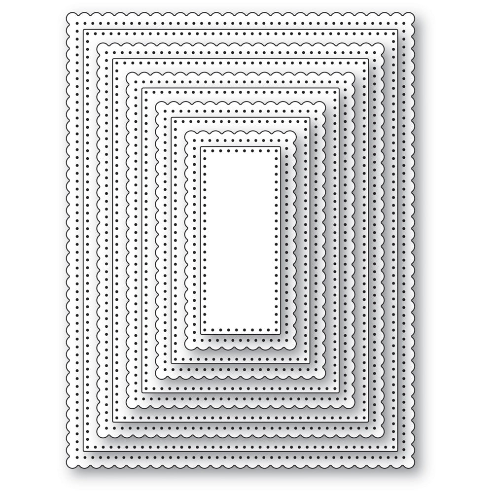 Poppy Stamps Scalloped Pinpoint Frames Dies 2751