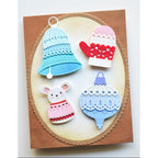 Poppy Stamps Scalloped Pinpoint Oval Frames Dies 2790 mouse mittens ornaments card