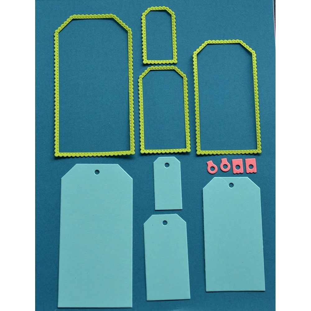 Poppy Stamps Scalloped Pinpoint Tags Dies 2740 separated scallop