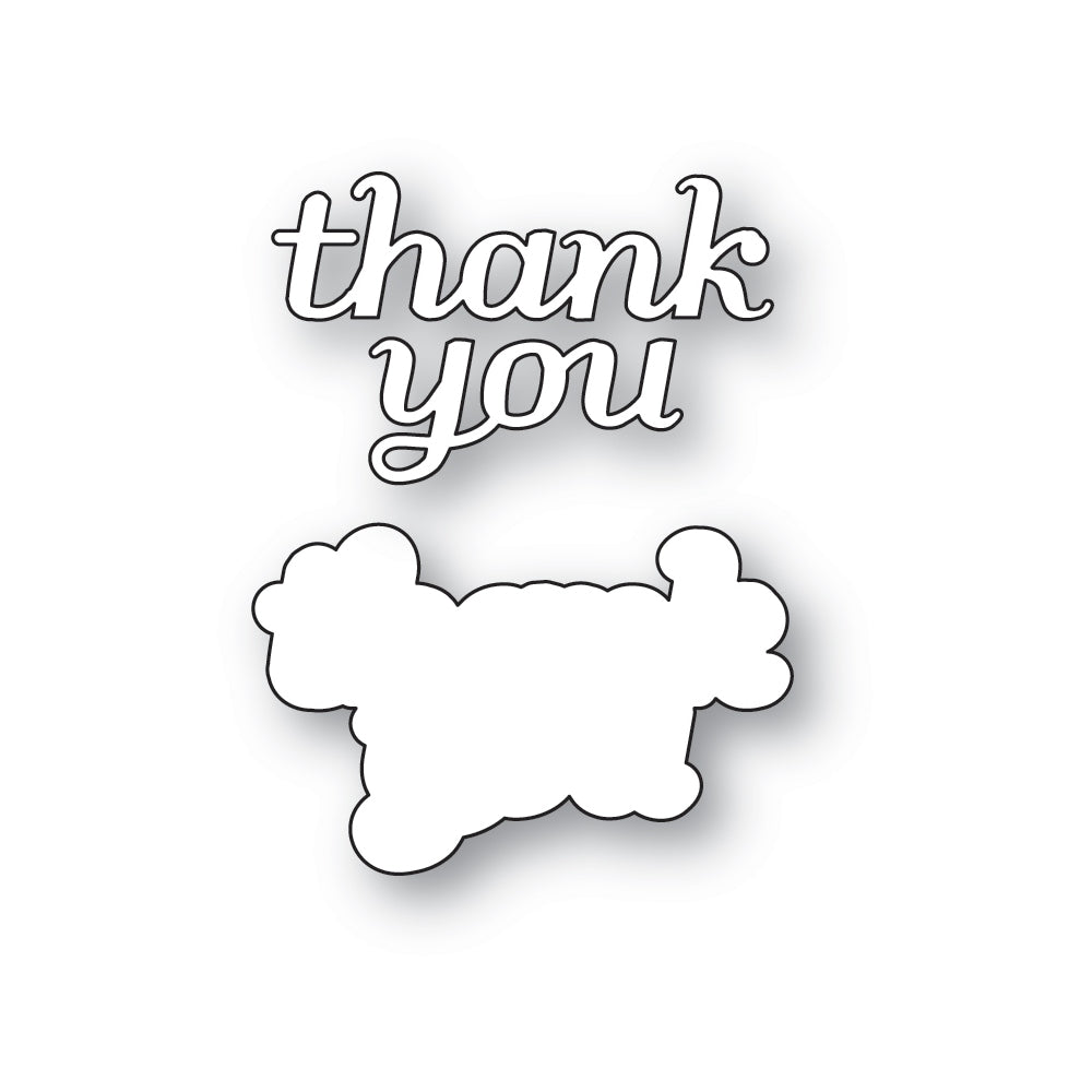 Poppy Stamps Thank You Tender Script Dies 2776 outline