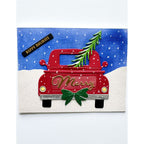 Poppy Stamps Trimmed Trees Dies 2794 red truck green bow