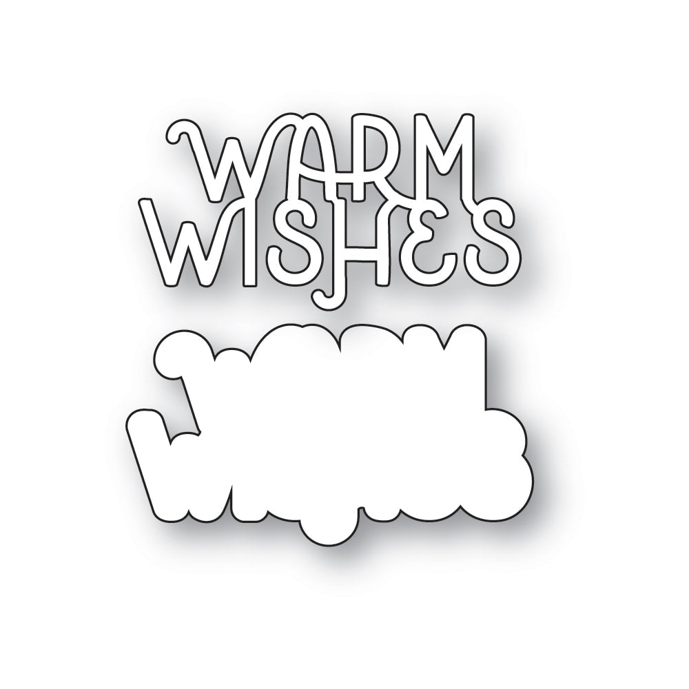 Poppy Stamps Warm Wishes Cheerful Script Dies 2755 layer