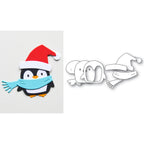 Poppy Stamps Winter Wrap Penguin Dies 2796 outline
