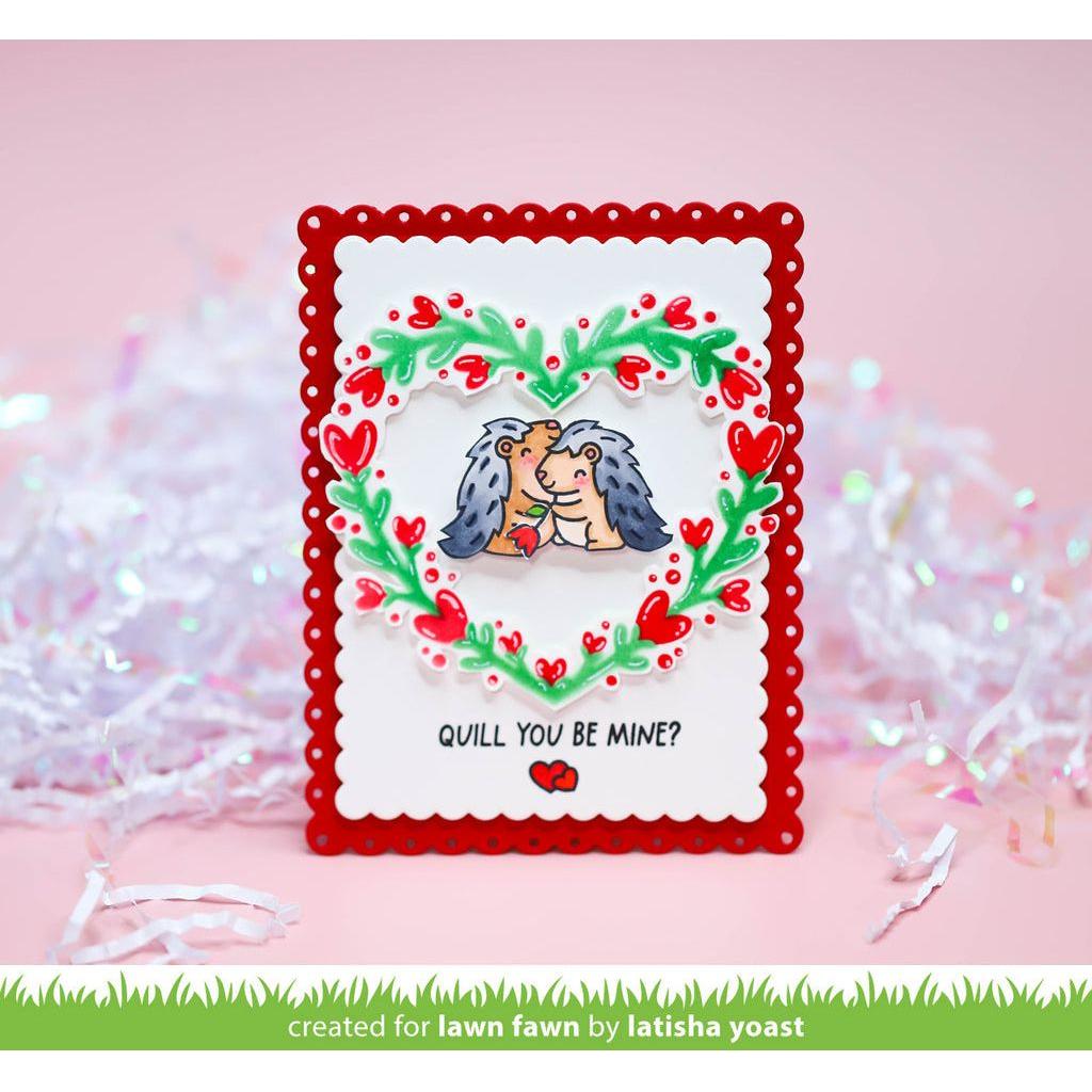 Lawn Fawn Heart Wreath Stencils lf3323 Quill You Be Mine