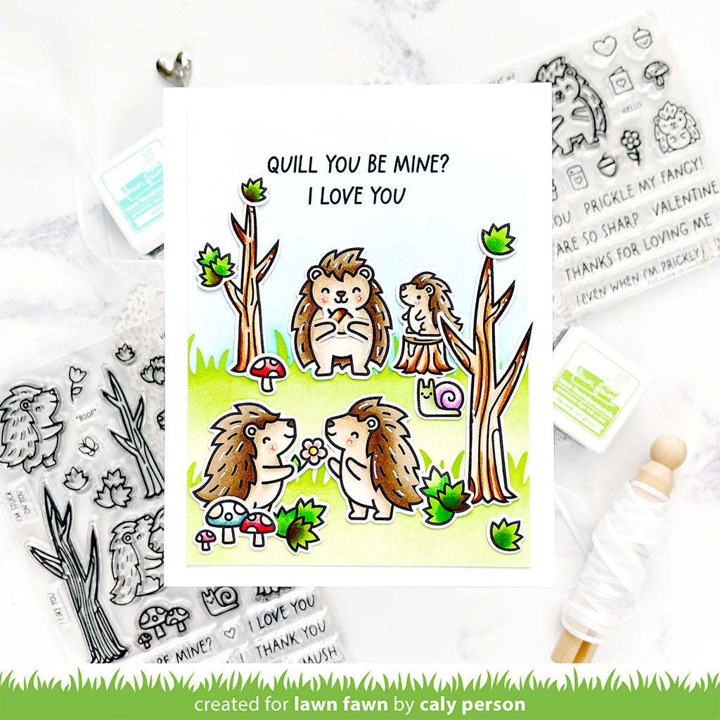 Lawn Fawn Set Porcu-pine for You Clear Stamps and Dies I love you | color-code:alt2