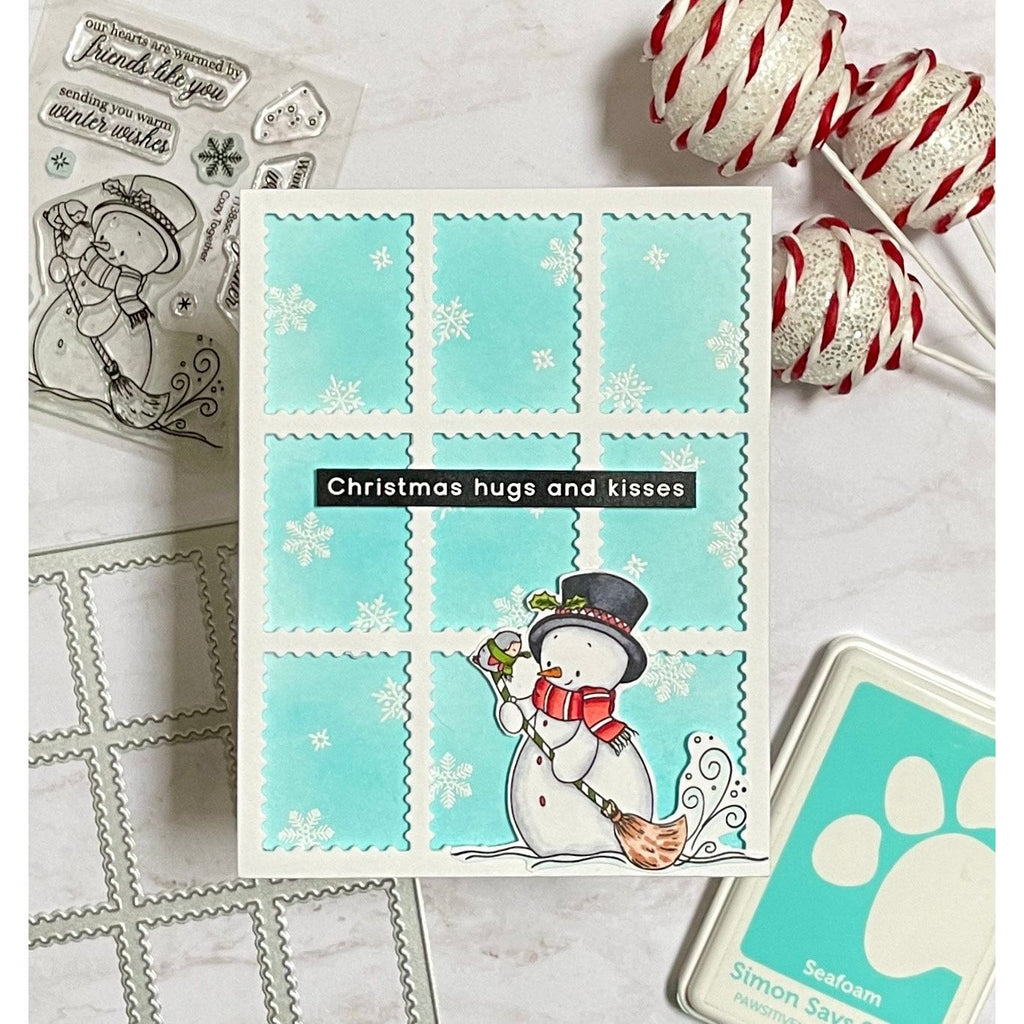 Simon Says Stamp Postage Collage Cover Wafer Dies 1144sd DieCember Christmas Card | color-code:ALT04