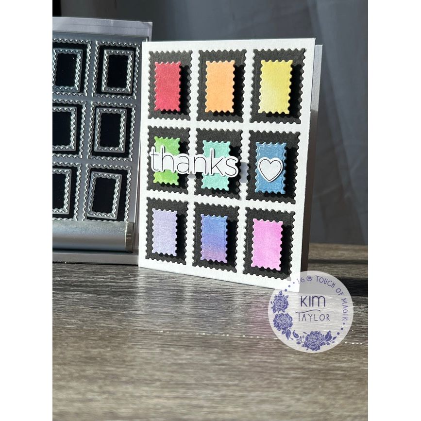 Simon Says Stamp Postage Collage Cover Wafer Dies 1144sd DieCember Thanks Card
