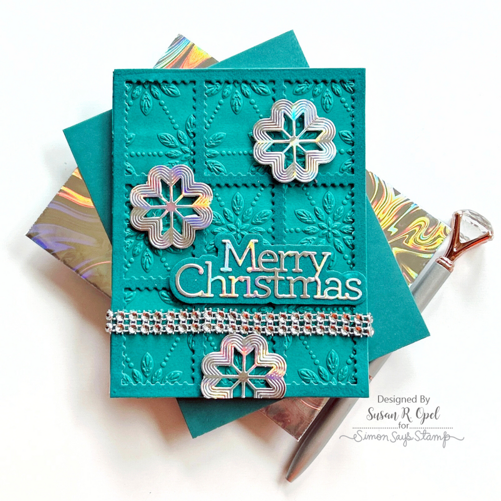 Simon Says Stamp Postage Collage Cover Wafer Dies 1144sd DieCember Christmas Card 