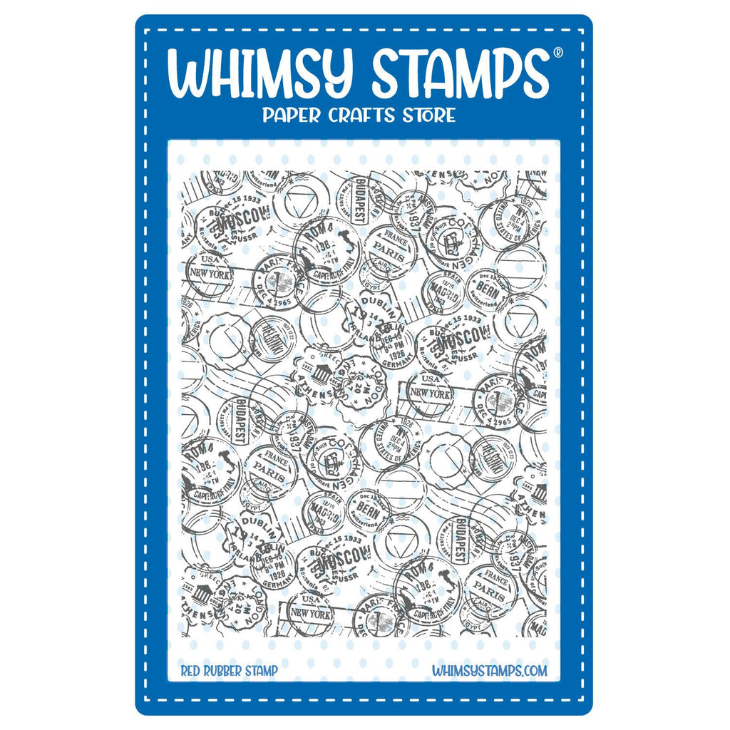Whimsy Stamps Postmarks Background Cling Stamp ddb0087
