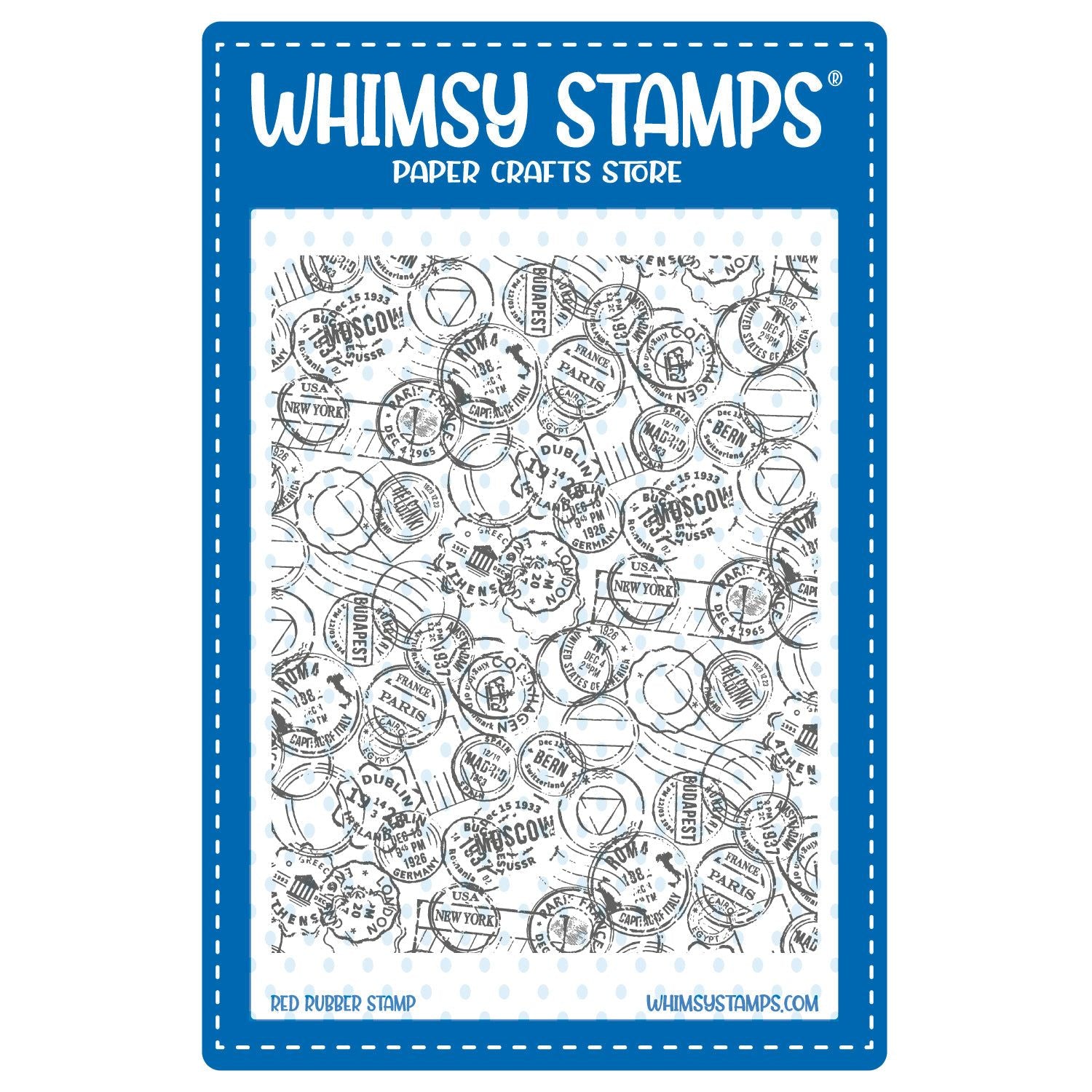 Whimsy Stamps Postmarks Background Cling Stamp ddb0087
