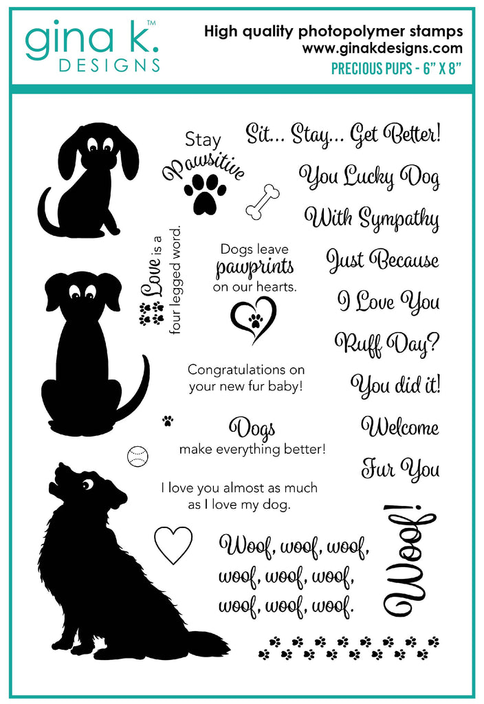 Gina K Designs Precious Pups Clear Stamps dw17
