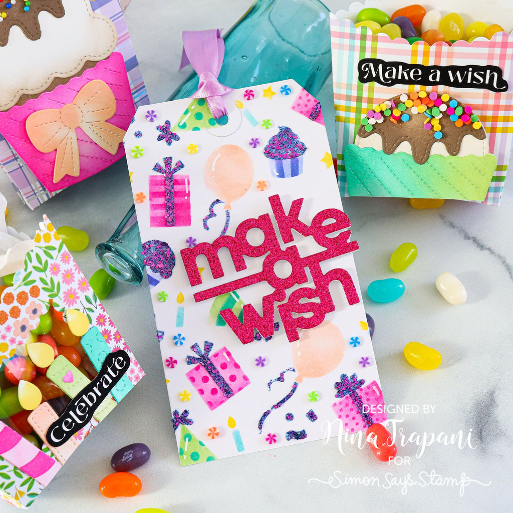 Pretty Pink Posh Layered Birthday Wreath Stencils make a wish | color-code:ALT01