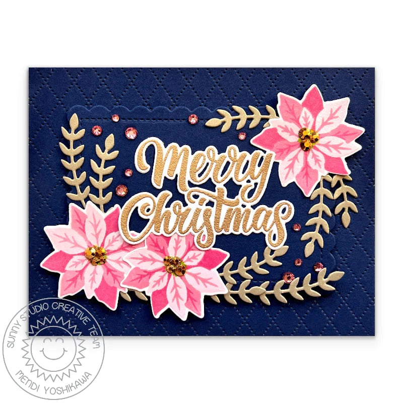 Sunny Studio Pretty Poinsettia Clear Stamps sscl-359 pretty flowers