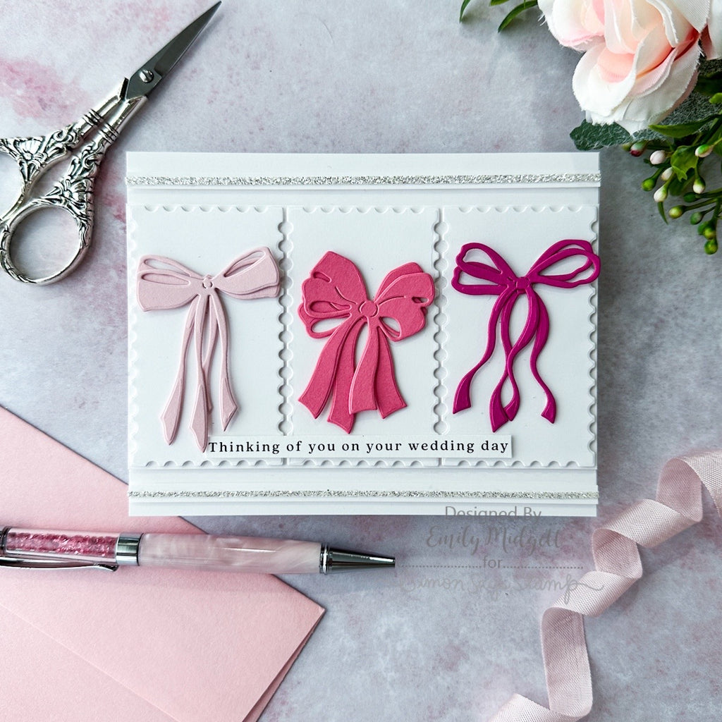 Simon Says Stamp Pretty Bows 2 Wafer Dies 1339sd STAMPtember Wedding Card | color-code:ALT05