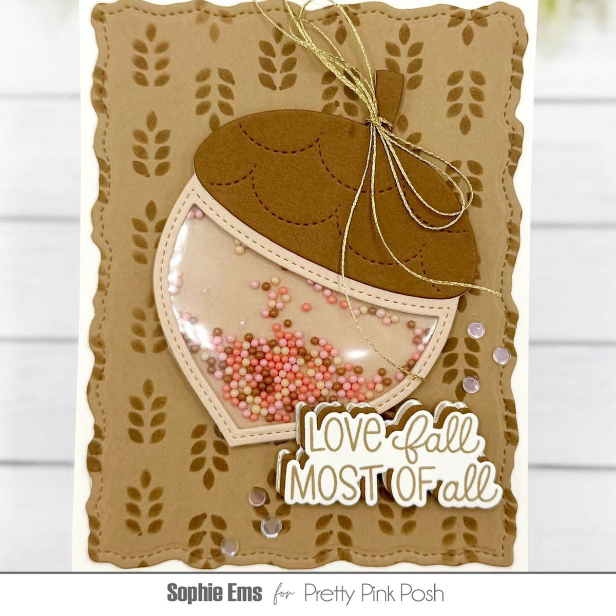 Pretty Pink Posh Acorn Shaker Dies wheat