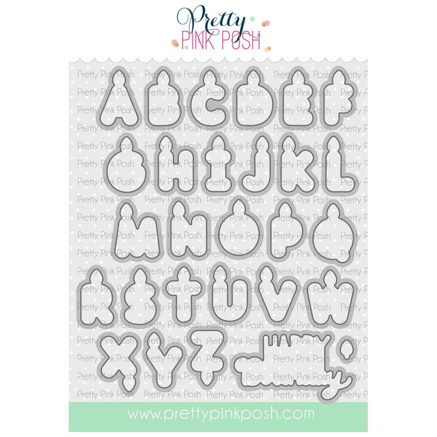 Pretty Pink Posh Alphabet Candles Dies