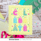 Pretty Pink Posh Alphabet Candles Dies confetti