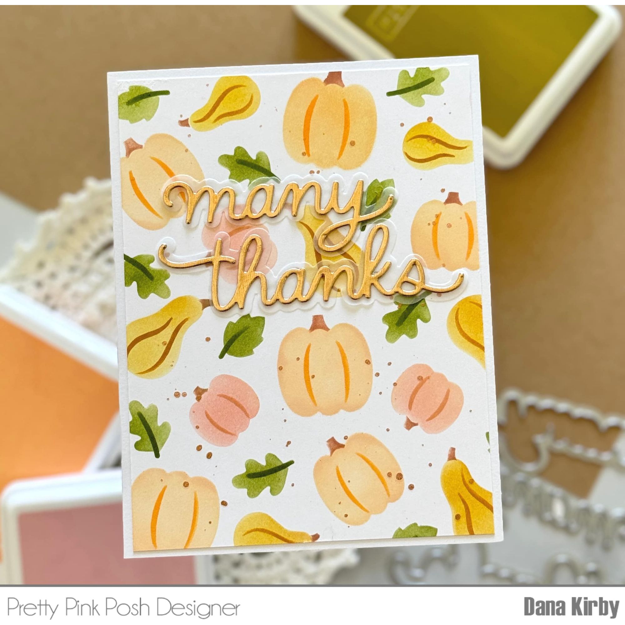 Pretty Pink Posh Autumn Harvest Layered Stencils many thanks