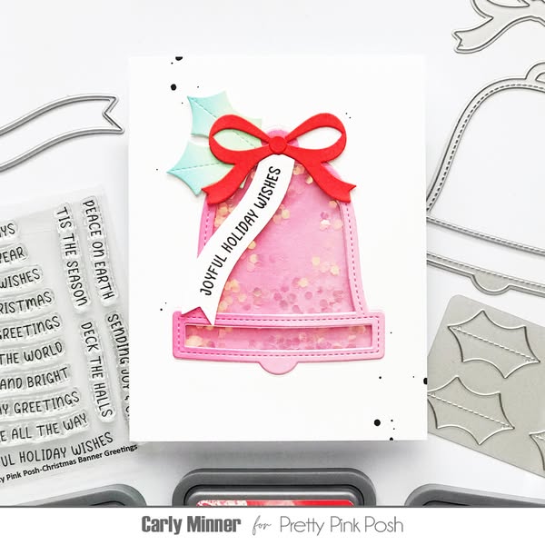 Pretty Pink Posh Banner Greetings 1 Dies shaker card