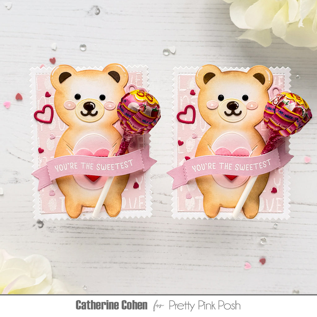 Pretty Pink Posh Banner Greetings 2 Dies bear