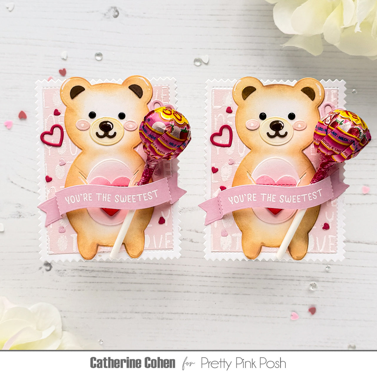 Pretty Pink Posh Banner Greetings 2 Dies bear