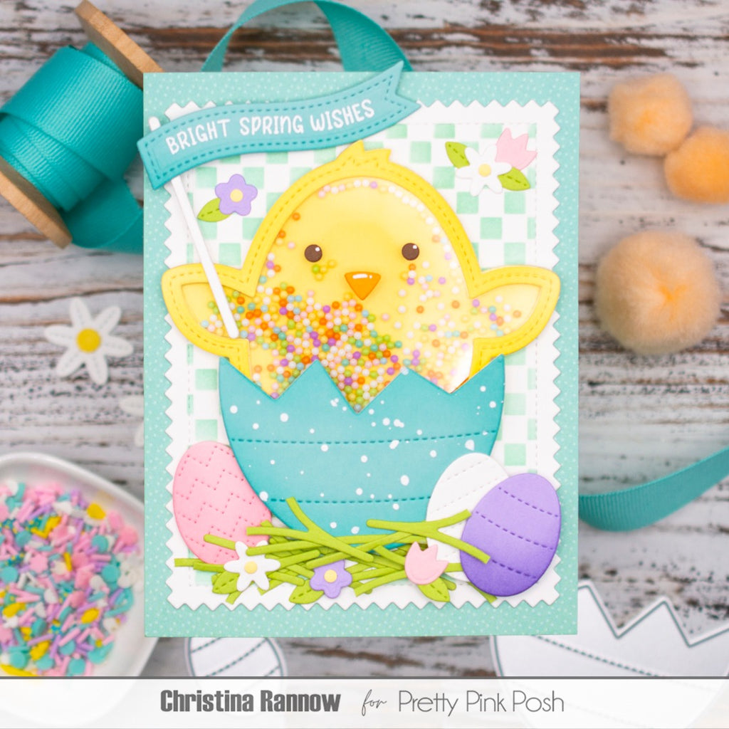 Pretty Pink Posh Banner Greetings 3 Dies broken egg