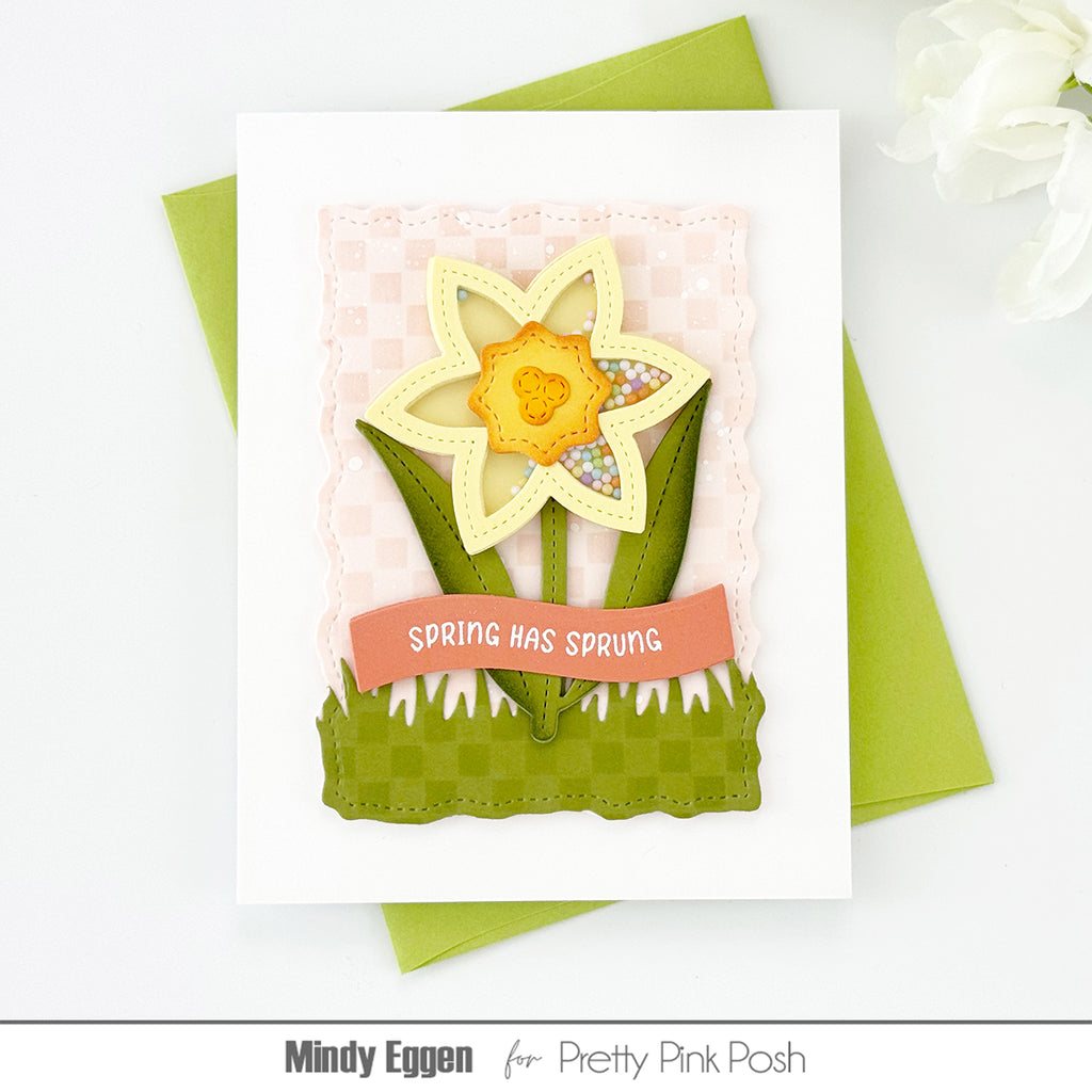 Pretty Pink Posh Banner Greetings 3 Dies flower shaker card