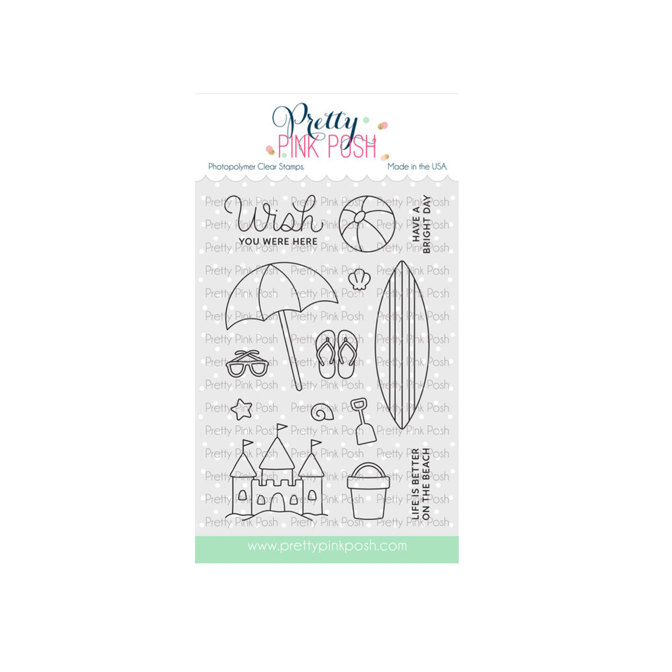 Pretty Pink Posh Beach Fun Clear Stamp and Die Set product image 1